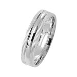 Alliance homme / femme argent fin 925 milgrain 5mm confort 42391