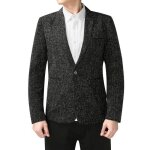 Allthemen blazer homme un bouton elégant formel slim fit veste de costume casual pour mariage noir Allthemen blazer homme un bouton elégant formel slim fit veste de costume casual pour mariage noir
