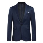 Allthemen blazer pour homme avec fente arri�re � un bouton veste de costume daffaires couleur unie bleu ...
