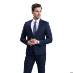 Allthemen blazer homme formal slim fit un bouton veste costume casual pour mariage bleu marine