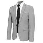 Allthemen blazer homme formal slim fit un bouton veste costume casual pour mariage gris clair