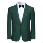 Allthemen blazer homme formal slim fit un bouton veste costume casual pour mariage vert Allthemen blazer homme formal slim fit un bouton veste costume casual pour mariage vert