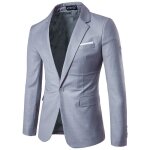 Allthemen blazer homme formel un bouton veston de costume mariage gris clair