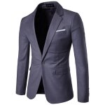Allthemen blazer homme formel un bouton veston de costume mariage gris fonc