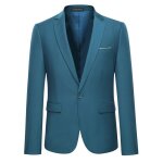 Allthemen blazer homme slim fit formel un bouton - veston de costume mariage bleu