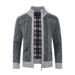 Allthemen cardigan homme dhiver à col montant veste en maille pull épais chaude zipp gris foncé Allthemen cardigan homme dhiver à col montant veste en maille pull épais chaude zipp gris foncé