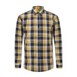 Allthemen - chemise homme col carr� � motif carreaux infroissable jaune et bleu