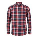 Allthemen - chemise homme col carr� � motif carreaux infroissable rouge et bleue