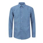 Allthemen chemise homme à col revers imprimée manches longues slim affaires blouse bleu Allthemen chemise homme à col revers imprimée manches longues slim affaires blouse bleu
