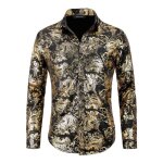Allthemen chemise homme � manches longues paisley floral jacquard casual imprim�e pour mariage soir�e ...