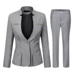 Allthemen costeau tailleur femme costume 2 pices pantalon slim 1 bouton lgant bureau formel professionnel ...