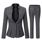 Allthemen costeau tailleur femme costume 2 pices pantalon slim 1 bouton lgant bureau formel professionnel ...