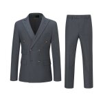 Allthemen costume 2 pices homme anthracite - double boutonnage & taille ajuste gris fonc