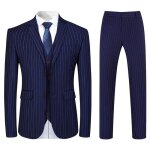 Allthemen - costume 3 pièces homme Élégance structurée pour evénements prestigieux bleu marine Allthemen - costume 3 pièces homme Élégance structurée pour evénements prestigieux bleu marine