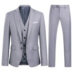 Allthemen costume 3 pi�ces homme professionnel l?alliance parfaite de rigueur et de modernit� gris clair ...