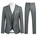 Allthemen costume 3 pi�ces homme professionnel l?alliance parfaite de rigueur et de modernit� gris fonc� ...