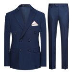 Allthemen costume deux pices pour homme couleur unie revers en pointe veste de costume croise pantalon ...