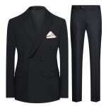 Allthemen costume deux pices pour homme couleur unie revers en pointe veste de costume croise pantalon ...