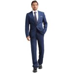 Allthemen costume homme 2 pices un bouton slim fit veste formel couleur uni daffaire bleu fonc