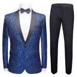 Allthemen costume homme 2 pices jacquard coupe slim costumes de smoking luxe formelle mariage dner ...