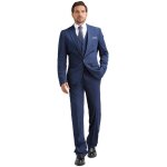 Allthemen costume homme 3 pice un bouton  la mode formel blazer pantalon casual gilet bleu fonc