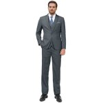 Allthemen costume homme 3 pice un bouton  la mode formel blazer pantalon casual gilet gris fonc
