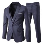 Allthemen costume homme 3 pice un bouton  la mode slim fit formel blazer pantalon gilet casual gris ...