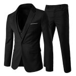 Allthemen costume homme 3 pièce un bouton à la mode slim fit formel blazer pantalon gilet casual noir ... Allthemen costume homme 3 pièce un bouton à la mode slim fit formel blazer pantalon gilet casual noir ...