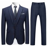 Allthemen costume homme 3 pi�ces mariage slim fit formel deux boutons - blazer veste gilet et pantalon ...