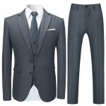 Allthemen costume homme 3 pices mariage slim fit formel deux boutons - blazer veste gilet et pantalon ...