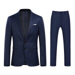Allthemen costume homme daffaires 2 pices casual  deux boutons pour mariage (blazer + pantalon) bleu ...
