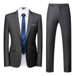 Allthemen costume homme mariage 2 pi�ces slim fit smoking un bouton couleur pure formel veste et pantalon ...
