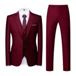 Allthemen costume homme mariage 3 pièces slim fit smoking couleur unie deux boutons formel veste gilet ... Allthemen costume homme mariage 3 pièces slim fit smoking couleur unie deux boutons formel veste gilet ...