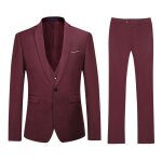 Allthemen costume homme mariage 3 pices slim fit smoking veste gilet et pantalon un bouton couleur pure ...