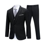 Allthemen costume homme mariage 3 pices slim fit smoking veste gilet et pantalon un bouton couleur pure ...