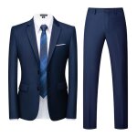 Allthemen costume homme tailleur 2 pices slim fit veste de smoking mariage casual deux boutons formel ...