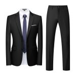 Allthemen costume homme tailleur 2 pices slim fit veste de smoking mariage casual deux boutons formel ...