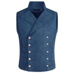 Allthemen gilet de costume homme dcontract  double boutonnage avec poches bleu