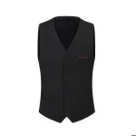 Allthemen gilet homme costume de gilet col v affaires poitrine dcontract gilet noir