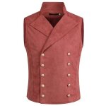 Allthemen gilet homme décontracté double boutonnage taille adjustable couleur unie Élégante bordeaux Allthemen gilet homme décontracté double boutonnage taille adjustable couleur unie Élégante bordeaux