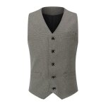 Allthemen homme gilet sans manches homme décontracté - col en v & motif bicolore marron Allthemen homme gilet sans manches homme décontracté - col en v & motif bicolore marron