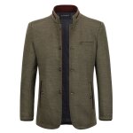 Allthemen manteau homme dhiver caban court slim fit col montant daffaires sans repassage casual marron ...