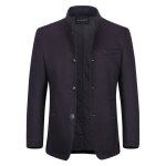 Allthemen manteau homme dhiver caban court slim fit col montant daffaires sans repassage casual rouge ...