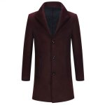 Allthemen manteau homme hiver en laine chaud mi - long parka trench coat
