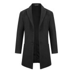 Allthemen manteaux homme en laine hiver long veste trench coat chaud pardessus parka coupe vent noir Allthemen manteaux homme en laine hiver long veste trench coat chaud pardessus parka coupe vent noir