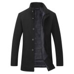 Allthemen manteau homme en laine slim fit casual court veste parka hiver chaud simple avec gilet noir ...