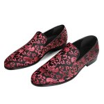 Allthemen mocassins hommes en simili cuir floral de mariage ville chaussures de costume loafers jacquard ...