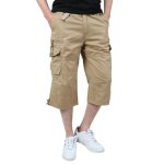 Allthemen short homme 3 / 4 cargo et� en coton pantacourt d�contract� multi - poches de loisir sport ...