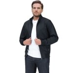 Allthemen veste homme coupe - vent bomber - veste l�ger casual homme daffaires avec poches � zip noir ...