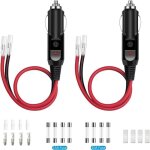 Allume cigares fiche 2 pcs adaptateur mle pour allume - cigare avec cble dalimentation 16 awg 12v / 24v ...